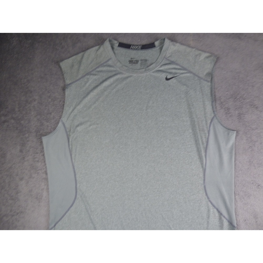 Nike Pro Combat Dri-FIT Sleeveless Shirt Mens 3XL Gray Fitted Gym Tank Top